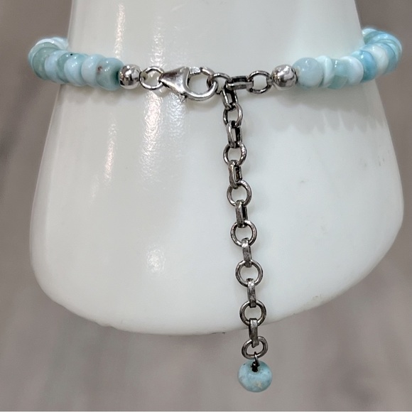 Larimar Bead Sterling Silver Bracelet - Picture 9 of 10